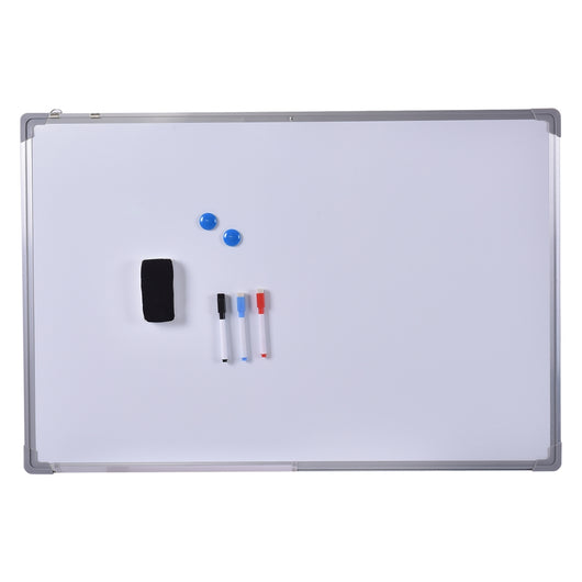 Lavagna magnetica bianca con cornice in alluminio Lavagna cancellabile per scuola casa ufficio 60x40cm-Lavagne