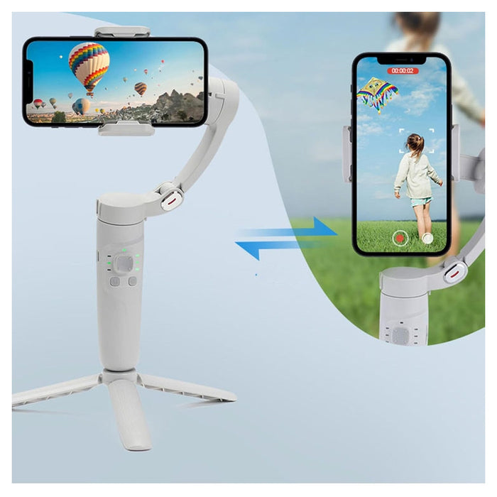 Trade Shop - Stabilizzatore Portatile A 3 Assi Per Smartphone Resistente M1 Pieghevole Per Casa Viaggi -