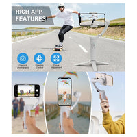 Trade Shop - Stabilizzatore Portatile A 3 Assi Per Smartphone Resistente M1 Pieghevole Per Casa Viaggi -