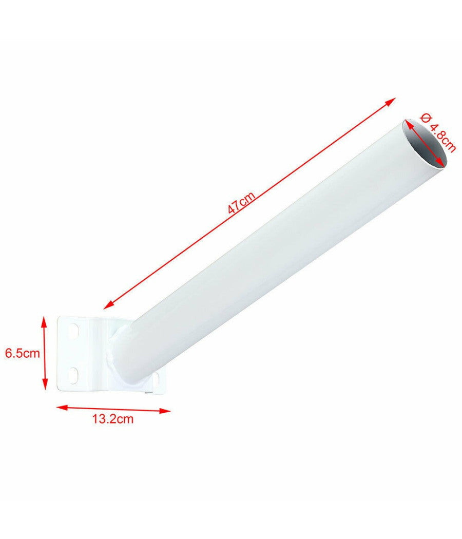 Staffa Palo Per Lampione Solare Stradale Supporto In Metallo Parete Muro 50cm         
