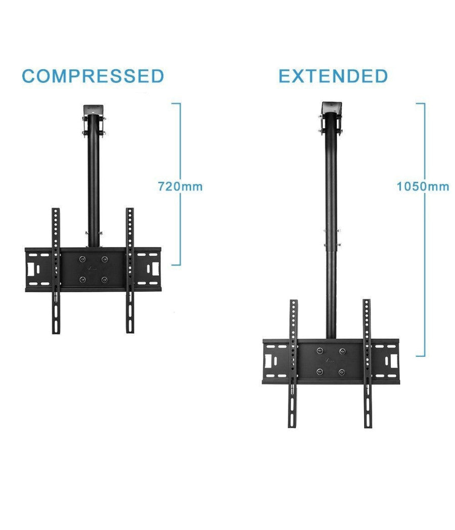 Staffa Porta Tv Monitor Da 37" A 55" Supporto Parete Soffitto 360° Fino 50kg         