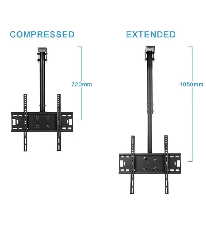 Staffa Porta Tv Monitor Da 37" A 55" Supporto Parete Soffitto 360° Fino 50kg         