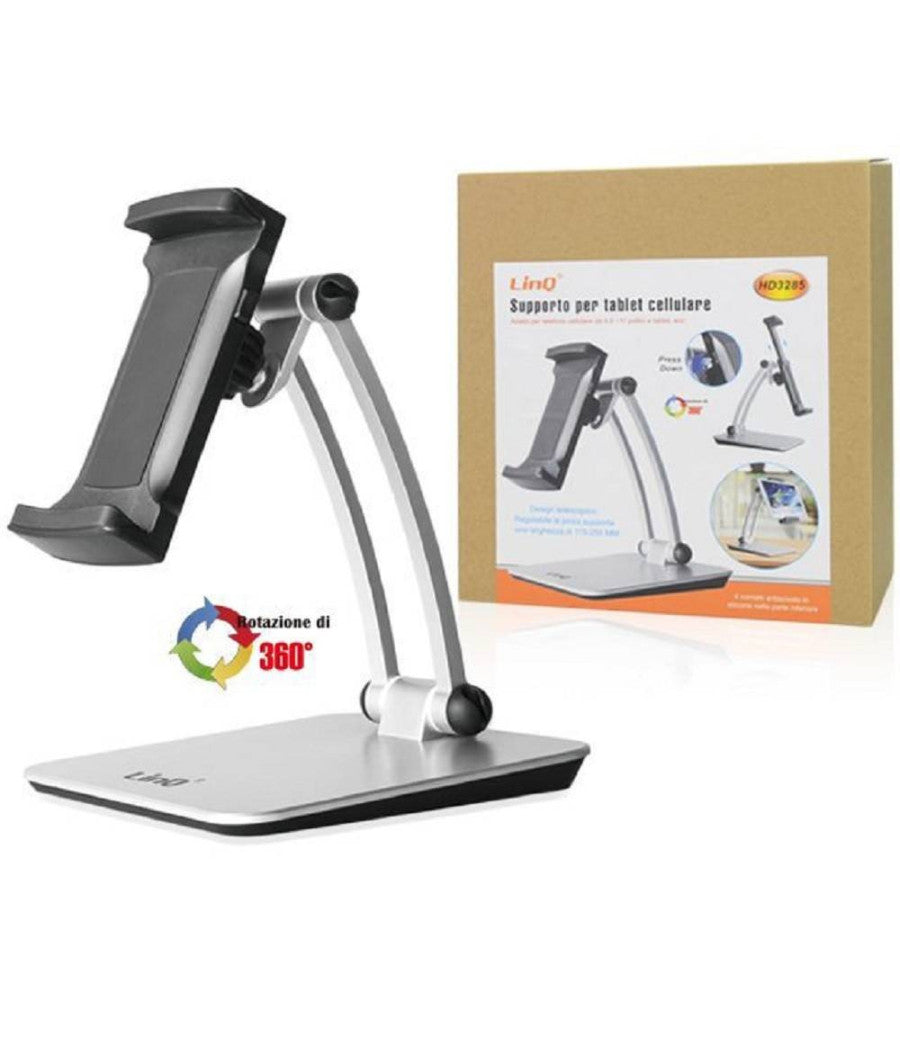 Staffa Supporto Da Tavolo In Alluminio Per Smartphone Tablet Pieghevole Hd3285         