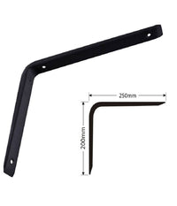 Staffe Angolari 2pz Supporto Staffa Angolare Reggimensole 250 X 200 X 30 Mm Nero         
