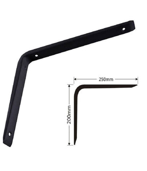 Staffe Angolari 2pz Supporto Staffa Angolare Reggimensole 250 X 200 X 30 Mm Nero         