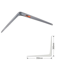 Staffe Angolari 2pz Supporto Staffa Angolare Reggimensole 300x350mm Bianco Grigio         