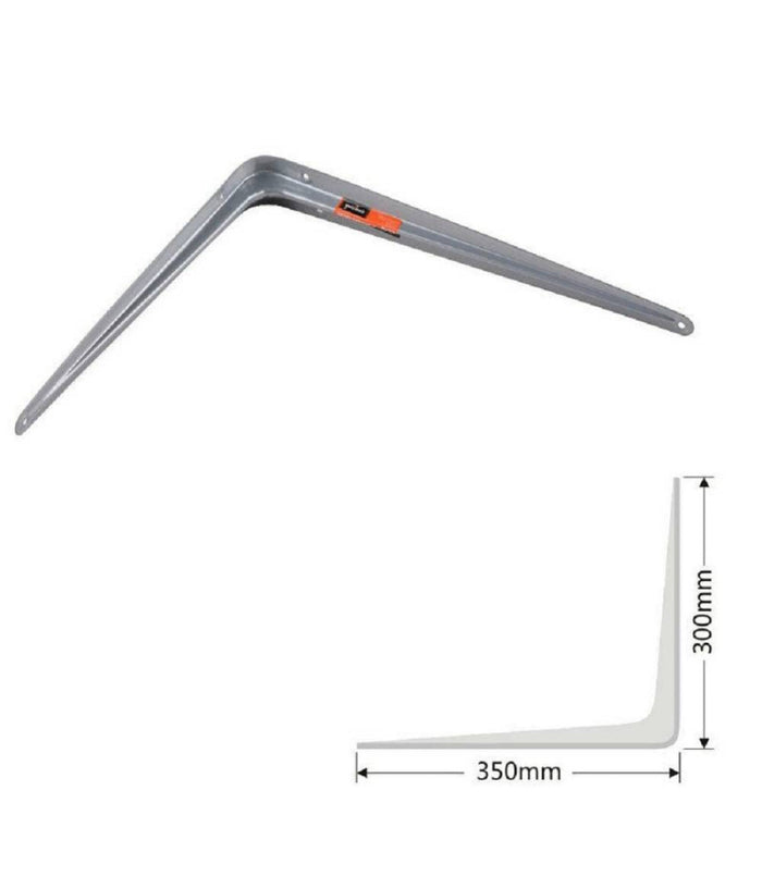 Staffe Angolari 2pz Supporto Staffa Angolare Reggimensole 300x350mm Bianco Grigio         