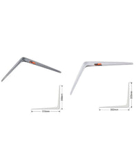 Staffe Angolari 2pz Supporto Staffa Angolare Reggimensole 300x350mm Bianco Grigio         