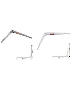 Staffe Angolari 2pz Supporto Staffa Angolare Reggimensole 300x350mm Bianco Grigio         