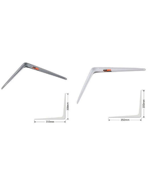 Staffe Angolari 2pz Supporto Staffa Angolare Reggimensole 300x350mm Bianco Grigio         