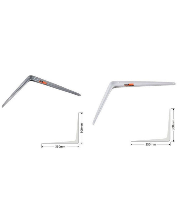 Staffe Angolari 2pz Supporto Staffa Angolare Reggimensole 300x350mm Bianco Grigio         