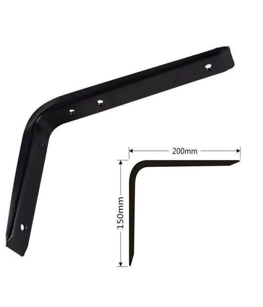 Staffe Angolari 2pz Supporto Staffa Angolare Reggimensole Nero 200 X 150 X 30 Mm         