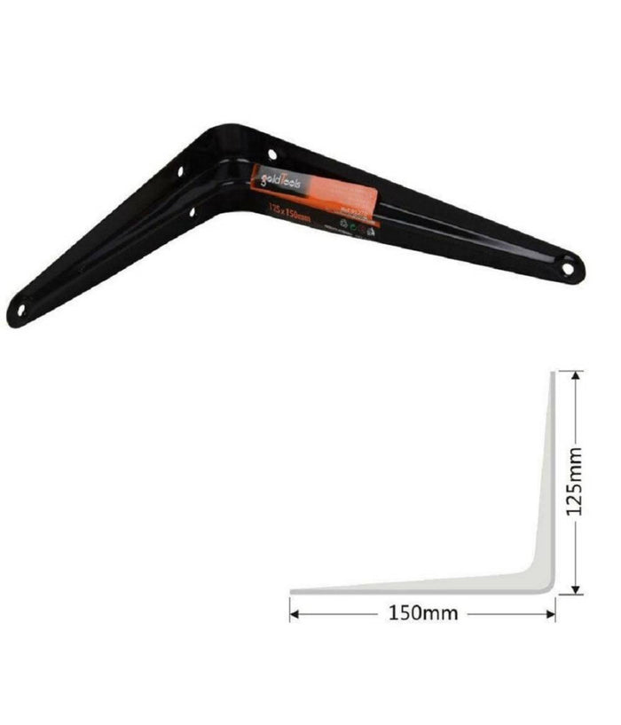 Staffe Angolari 2pz Supporto Staffa Reggimensole Angolo Retto 90° 125 X 150 Mm         