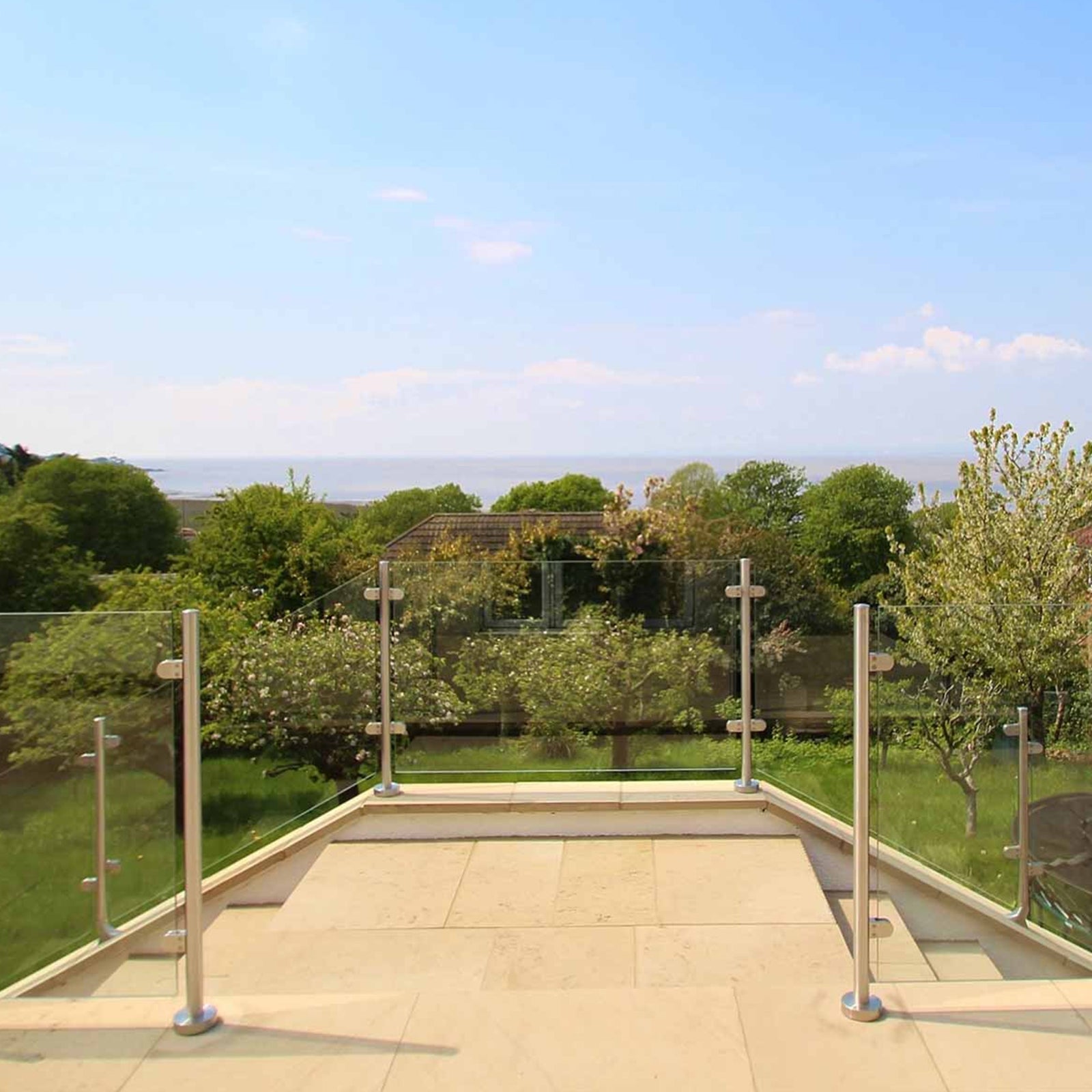 Palo Centrale della Balaustra Alto 90cm in Acciaio Inossidabile Solido Robusto