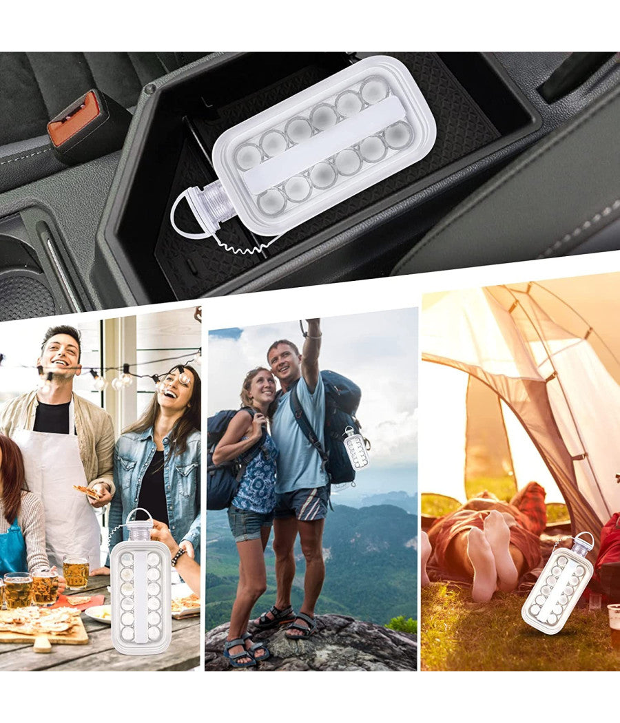 Stampo Forma Per 17 Cubetti Di Ghiaccio Portatile Bottiglia Termica Bibite 2in1         