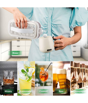 Stampo Forma Per 17 Cubetti Di Ghiaccio Portatile Bottiglia Termica Bibite 2in1         