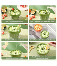 Stampo Stampi Per 8 Ghiaccioli Bastoncino Ghiaccio Riutilizzabili Gelato Fai Da Te         