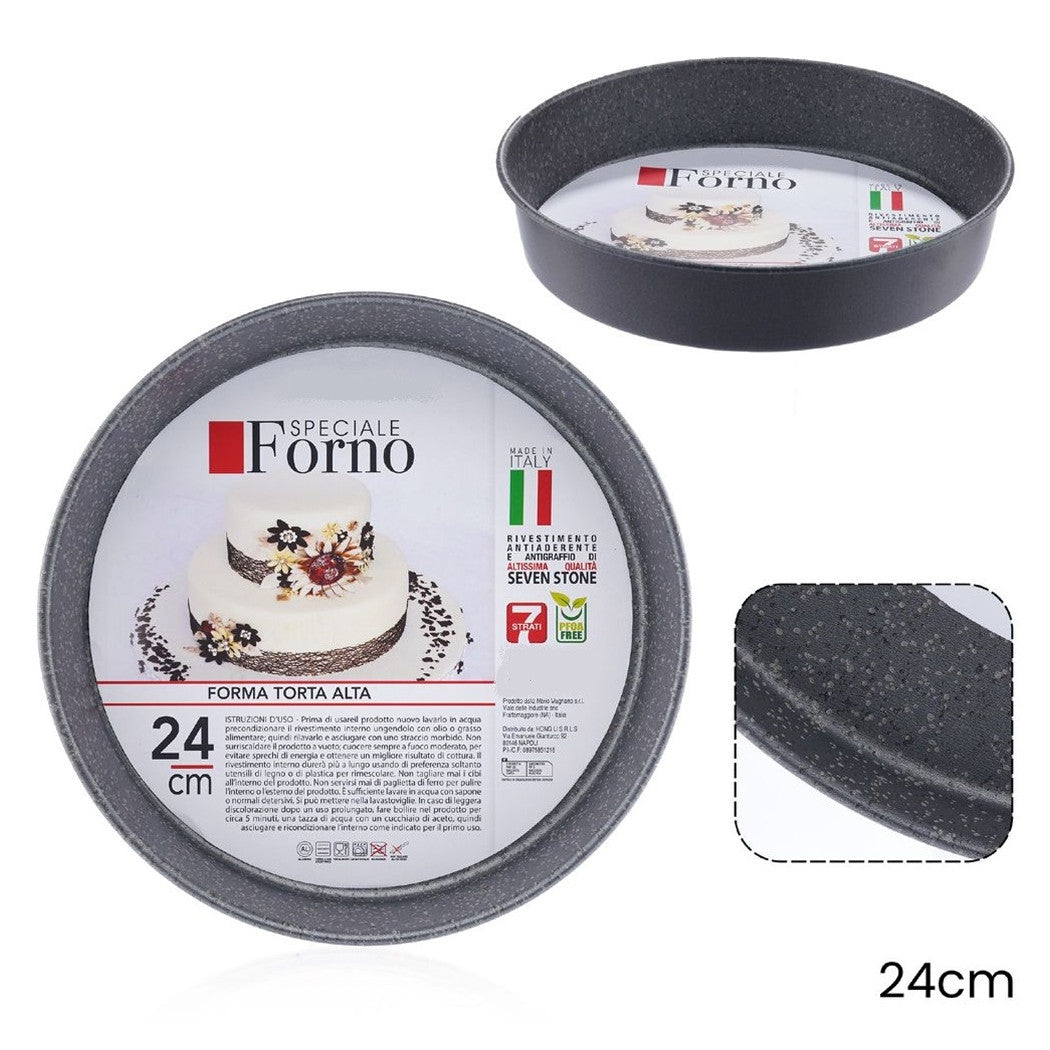 Trade Shop - Stampo Teglia Forma Tonda Torta Alta Antiaderente Antigraffio Da Forno ø20-22-24-28-32cm -
