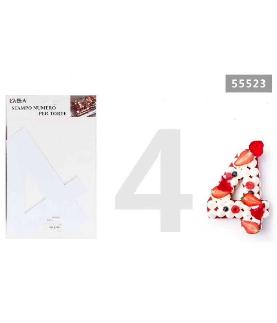 Stampo Torte Dolci A Forma Di Numero 4 10 Pollici Strumento Taglio Stencil 55523         