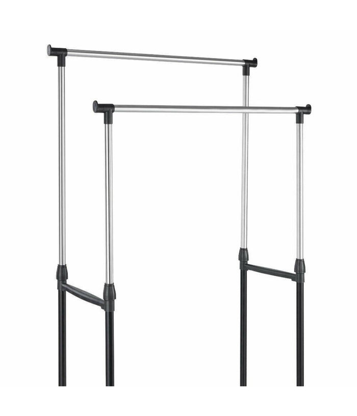 Stand Appendiabiti Doppio Con Ruote Stender Regolabile In Altezza 80x40x160 Cm         