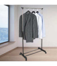 Stand Appendiabiti In Metallo Altezza Regolabile Con Ripiano Ruote Camera Letto         