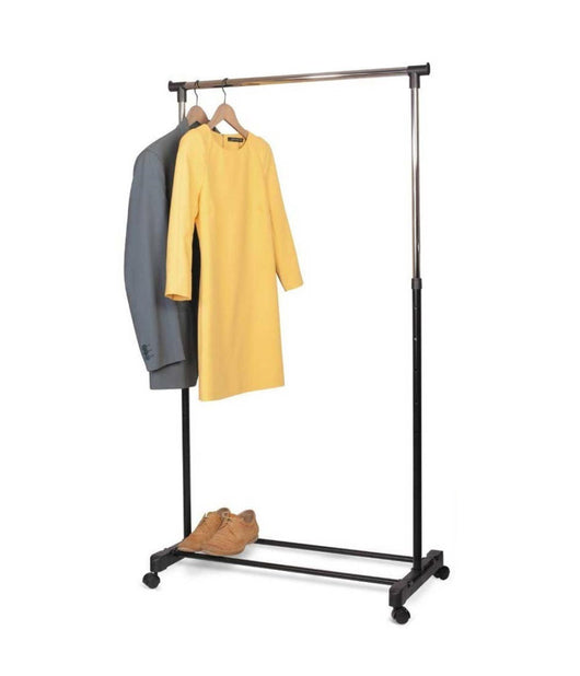 Stand Appendiabiti In Metallo Altezza Regolabile Con Ripiano Ruote Camera Letto         