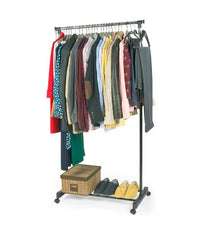 Stand Appendiabiti In Metallo Altezza Regolabile Con Ripiano Ruote Camera Letto         