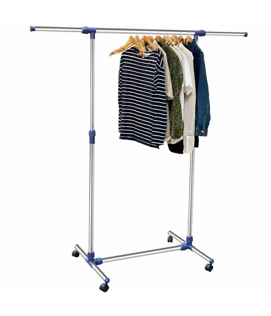 Stand Appendiabiti In Metallo Con Base Ruote Aste Telescopiche Regolabile 69064         