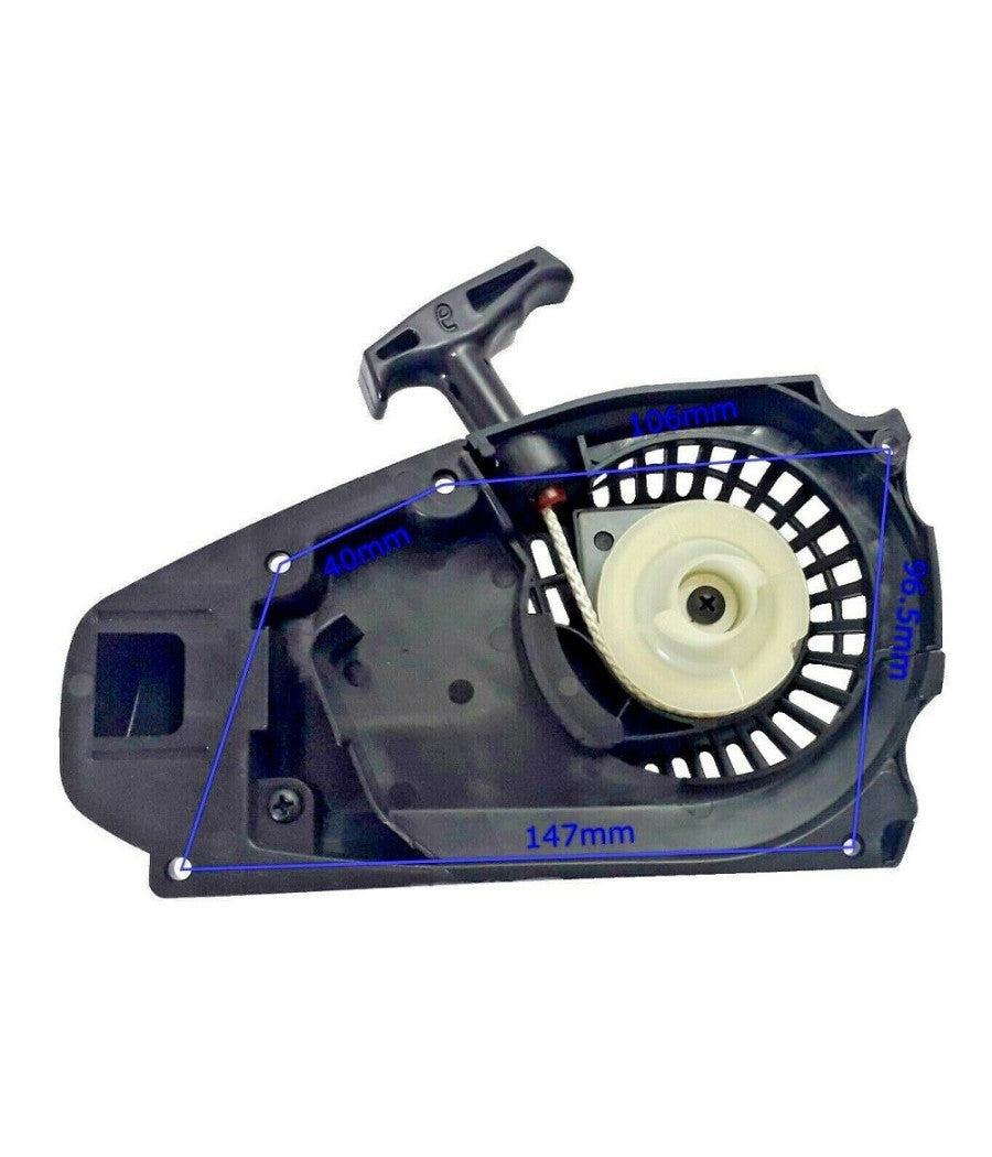 Trade Shop - Starter Avviatore Per Motosega A Scoppio 25cc Accensione Ricambi Universale Nero -