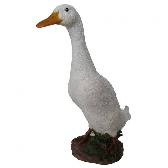 Statua da giardino a forma di oca bianca in poliresina