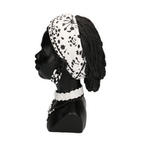 Statua resina busto donna africana cm 18x20h30