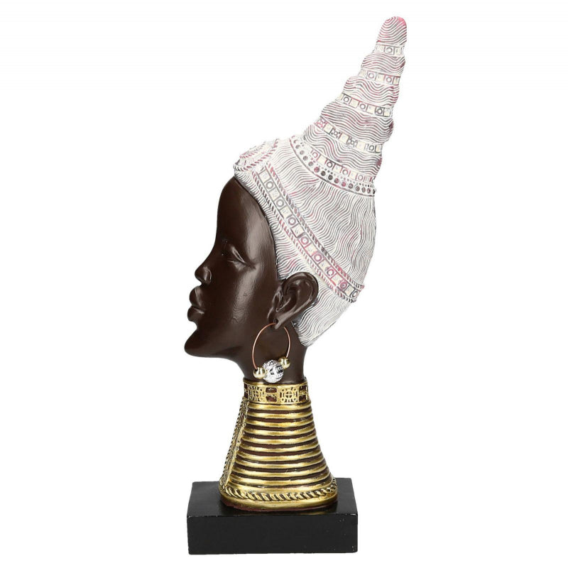 Statua resina testa donna africana cm18,5x8,5h43