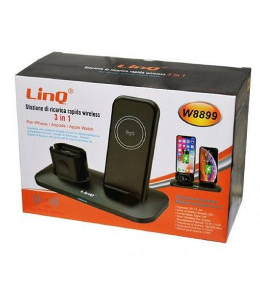 Stazione Di Ricarica Rapida Wireless 3 In 1 Per Iphone Apple Watch Airpods W8899         