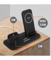 Stazione Di Ricarica Rapida Wireless 3 In 1 Per Iphone Apple Watch Airpods W8899         