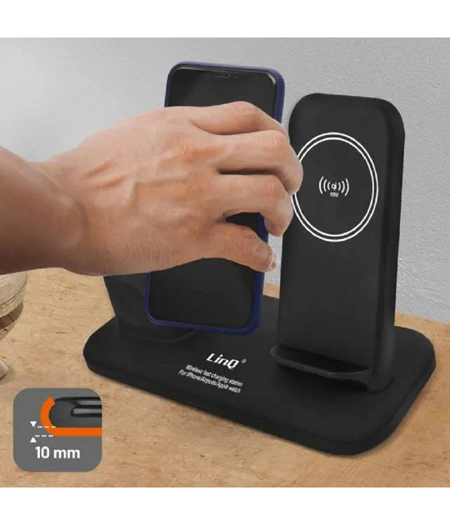 Stazione Di Ricarica Rapida Wireless 3 In 1 Per Iphone Apple Watch Airpods W8899         