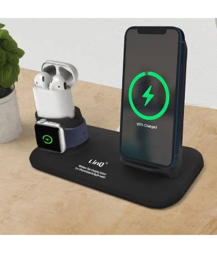 Stazione Di Ricarica Rapida Wireless 3 In 1 Per Iphone Apple Watch Airpods W8899         