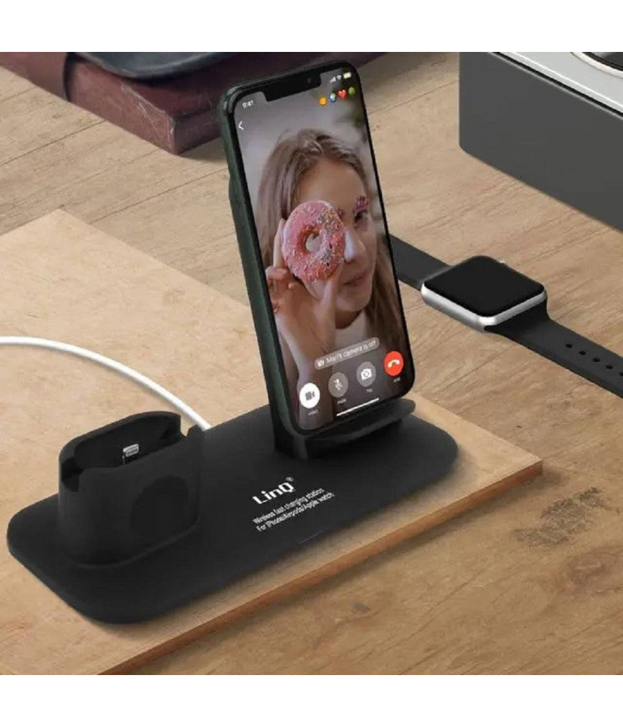 Stazione Di Ricarica Rapida Wireless 3 In 1 Per Iphone Apple Watch Airpods W8899         
