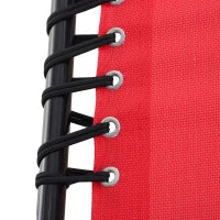 Lettino da Sole Pieghevole con Schienale Inclinabile in Acciaio Termoplastico, Lacci Elastici, Tessuto Textilene, Rosso