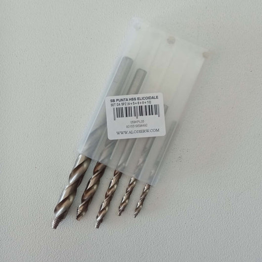 Stella bianca set 5 punte elicoidali hss cobalto 8% din 338 con imbocco a gradini