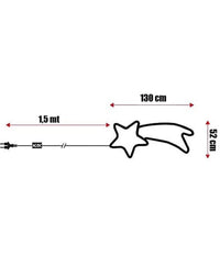 Stella Cometa Luminosa 130 X 52 Cm Luce Incandescenza Multicolor Per Uso Esterno         