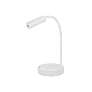 Beneito Faure Lampada da Tavolo Led Stem - 5W, Luce calda, Per scrivania, lettura e comodino, Ricarica Wireless, Testa Orientabile - Colore Bianco​