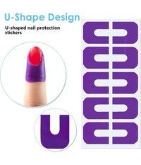 Stencil Per Smalto Unghie 30pz Adesivo Protezione Per Dita A Forma Di U Nail Art         