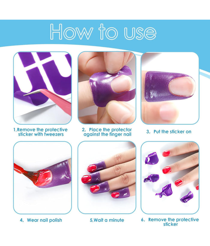 Stencil Per Smalto Unghie 30pz Adesivo Protezione Per Dita A Forma Di U Nail Art         