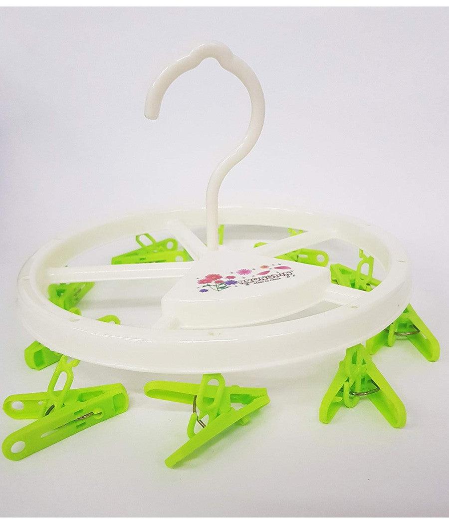 Stendibiancheria 10 Mollette Con Gancio Stendino Plastica Appendibile Da Balcone         