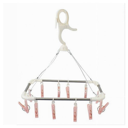 Trade Shop - Stendibiancheria 12 Pinze Mollette Stendino Biancheria Asciugatura Gancio 79540 -