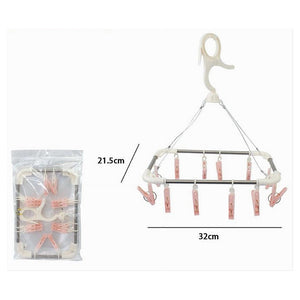 Trade Shop - Stendibiancheria 12 Pinze Mollette Stendino Biancheria Asciugatura Gancio 79540 -