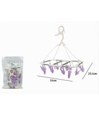 Stendibiancheria 14 Pinze Mollette Pieghevole Stendino Biancheria Asciugatura 79539         