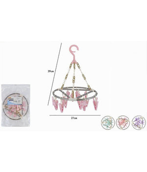 Stendibiancheria 15 Pinze Mollette Rotondo Stendino Biancheria Con Gancio 79542         