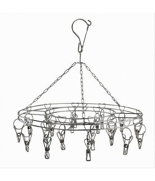 Stendibiancheria 20 Mollette Rotondo 36 Cm In Acciaio Stendino Biancheria 10464         