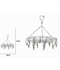 Stendibiancheria 20 Mollette Rotondo 36 Cm In Acciaio Stendino Biancheria 10464         
